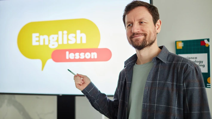 Teacher presenting a presentation